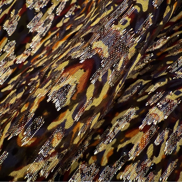 BA&SH Black Gold Silver Metallic Thread Shiny Skirt Midi Holiday Party size S - Picture 4 of 7